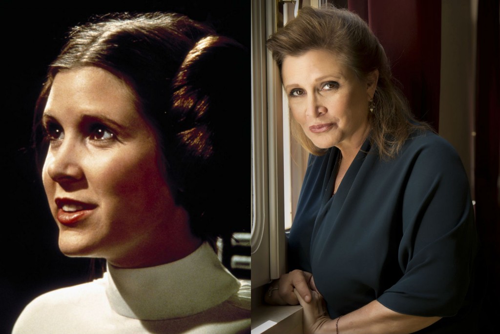 Carrie Fisher, a eterna Princesa Leia, e seu clássico penteado.