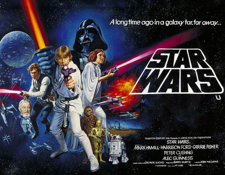 Cartaz de divulgação do primeiro filme da saga, em 1977