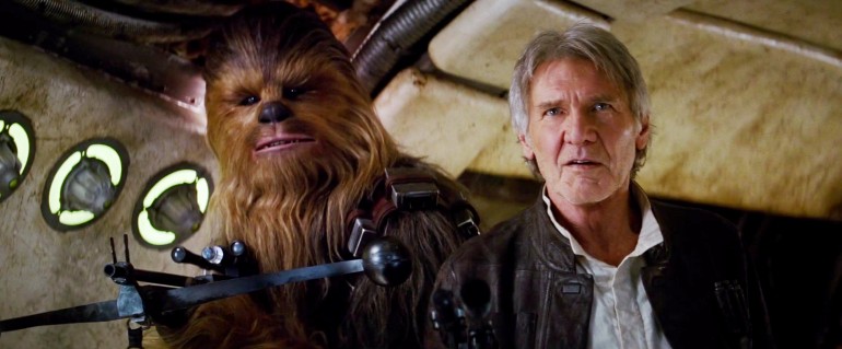 Harrison Ford como Han Solo em Star Wars: O Despertar da Força